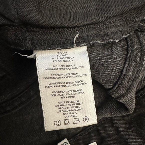 RE/DONE Levi’s Jeans Black Denim Cutoff Shorts 70’s High Rise Women Size 26 $275 - Picture 16 of 17